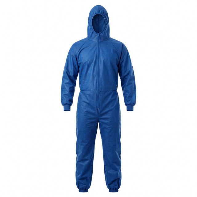 "Polyester Hooded Safety Coverall for Cleanroom Workwear Anti-Static EN 1149-5 CE Approved"