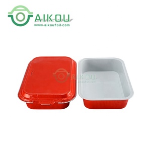Jetable en vol <span class=keywords><strong>avion</strong></span> <span class=keywords><strong>repas</strong></span> <span class=keywords><strong>plateau</strong></span> revêtement alimentaire cuisson boîte de récipient de papier d'aluminium de compagnie aérienne cocotte avec couvercle en aluminium - Product Image 2