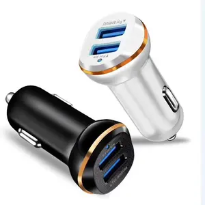 Giá tốt Dual Port Mini Car Charger Adapter sạc nhanh vàng Nhà cung cấp mini USB Car Charger Station