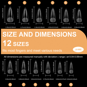 Set di 600 Patch per Estensione Unghie Senza Graffi, <span class=keywords><strong>Stile</strong></span> Francese, 9 Modelli Ovali e a Mandorla, Popolare in Europa e America - Product Image 3