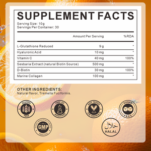 自有品牌定制口味谷胱甘肽1500毫克胶囊多胶原蛋白粉L-谷胱甘肽果汁美白粉 - Product Image 3