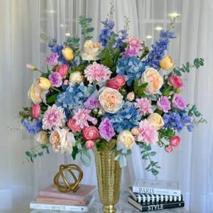 Artificial Silk Rose and Mixed Flower Ball Arrangement for Wedding and Mother's Day <strong>Background</strong> Centerpiece Floral Decoration - Product Image 1