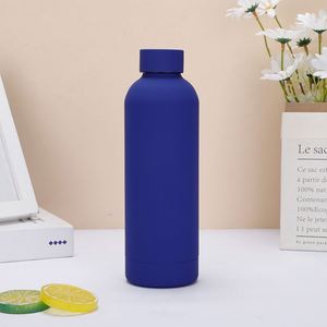 Custom Logo Rubber Coating Vacuum <b>Thermos</b> <b>Bottle</b> American Style Small Mouth Sports Water <b>Bottle</b> With Strap - Product Image 1