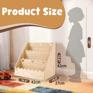 Étagère à livres pour tout-petits, bords festonnés, bibliothèque en bois à 3 niveaux, étagère à livres pour enfants, pour la chambre d'enfant, la salle de jeux, la chambre à coucher - Product Image 6