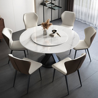 Modernes Marmor-Esstisch-Set mit 8 Stühlen – Esstisch und Stühle für das Esszimmer