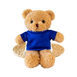 Benutzer definierte mehrfarbige Teddybär Plüsch tier Kleine Menge Gefüllte Baumwolle Körper mit PP-Füllung T-Shirt Schul pullover Graviertes Logo - Product Image 4