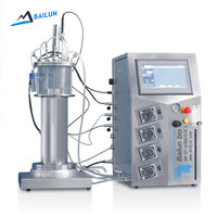 Fermentador de Vidrio con Sistema de Levantamiento por Aire de 20L, Biorreactor Pequeño, Equipo de Laboratorio, Control PLC, Reactor Tubular, Bajo Volumen, Catalítico, Agitado por Lotes