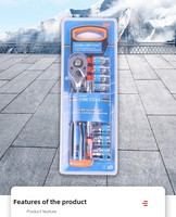 Jeu de clés à cliquet manuelles en acier au carbone de 12 pièces 1/2, outil professionnel pour la réparation automobile, support en plastique