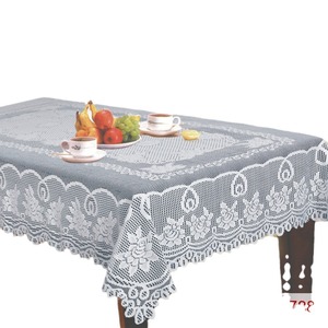 Warp Knitted Lace <b>Tablecloth</b> <b>Oval</b> White Polyester Home Decor WX-498 - Product Image 5