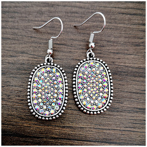 Orecchini Pendenti Vintage Colorati con Pavé per Donne, Stile Antico Argento, Gioielli per Orecchie alla Moda - Product Image 4