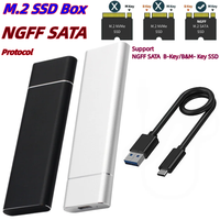 Box Esterno Portatile USB3.1 Tipo C per SSD M.2 NGFF da 1TB, Enclosure per Disco Rigido Mobile M2 a USBC
