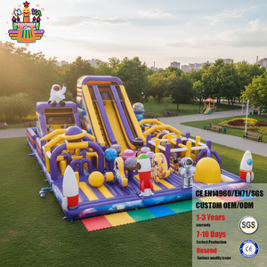 Parque Inflable Comercial con Temática Espacial, Castillo Inflable Grande con Tobogán, Castillo Inflable Gigante de PVC, Trampolín Inflable para Niños - Product Image 1