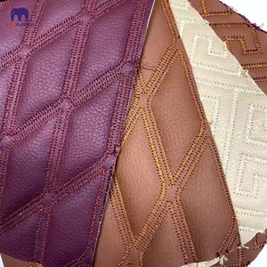 Cuero de PVC acolchado cosido bordado a <span class=keywords><strong>precio</strong></span> de fábrica con <span class=keywords><strong>esponja</strong></span> para tapicería Interior de coche decoración de Hotel - Product Image 1