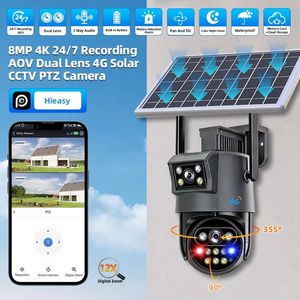 Dual Lens AOV Low Power Solar PTZ <b>Camera</b> Red Blue Flash Light Full Color <b>Night</b> Outdoor Security <b>Camera</b> Hieasy App Farm Yard Moni - Product Image 3