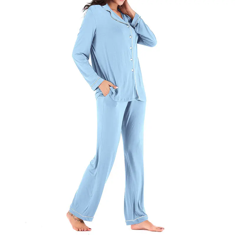 Personnalisé 2023 femme, soie solide comme le satin pyjamas vêtements de nuit en soie femmes 2 pièces nouveaux vêtements de nuit en soie ensembles de pyjamas/