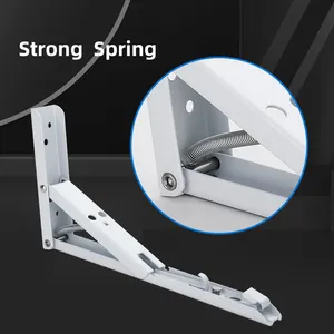 Jieyang Supplier Spring Loaded Folding Shelf Bracket For Bench Table 90 Degree Space Saving Diy Triangle Adjustable Bracket