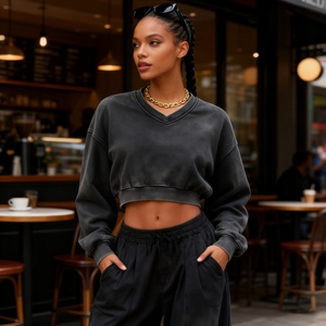 Sudadera con Capucha TKAN432D, Diseño Gráfico Personalizado, para Mujer, Invierno, Felpa, Estilo Vintage Lavado, Dobladillo Elástico, Talla Grande, Informal, 100% Algodón, Cuello en V, Corte Regular - Product Image 1