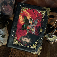 Journal en cuir fait main vintage, impression rétro, cahiers de grimoires avec fermoir à cadenas, cadeau original pour la sorcellerie
