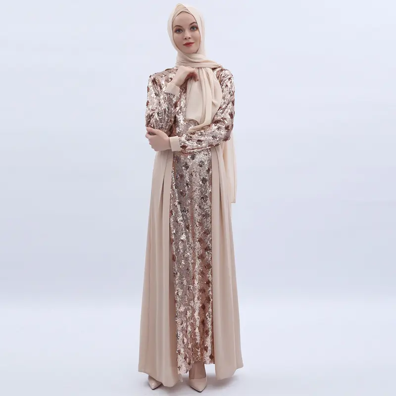 중동 준비 이슬람 이슬람 의류 긴 소매 여성 드레스