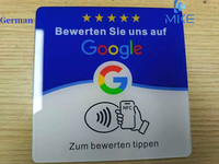 Cartes de commentaires Google en acrylique avec colle pour l'arrière de l'appareil, collection d'autocollants NFC, plaques NFC213 pour commentaires Google