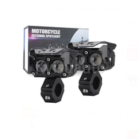 Feux auxiliaires LED pour moto CQL à double lentille, projecteur étanche, lampe antibrouillard pour moto avec support de montage
