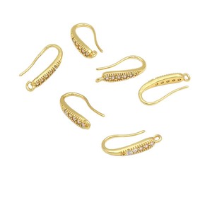 Ganchos para Orejas en Forma de U, Chapados en Oro de 18K, con Circonita Cúbica, Accesorios de Joyería DIY para Pendientes Hechos a Mano, Material Semielaborado - Product Image 5