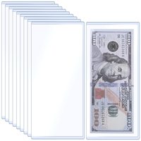 Plastique PVC clair argent comptant collecte dollar bill dalle titulaire monnaie dalle commémorative billets dalle cas
