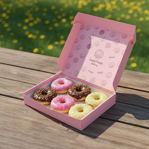 Factory Custom Design <strong>EcoFriendly</strong> Food Grade Printing Foldable Cake Food Cookie Bread Pastry Donut Macaron Paper Packaging Boxes - Product Image 4