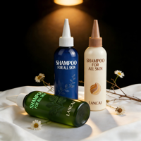 Bouteille d'emballage cosmétique en plastique PET personnalisée de 100 ml, 120 ml, 150 ml pour huile capillaire et teinture, avec applicateur à presser et bouchon torsadé