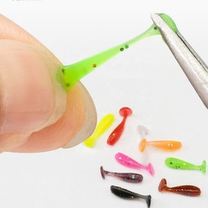 20 piezas de alta calidad, 1 cm, 0.025 g, micro señuelos blandos de PVC con cola en T para pesca de lubina en agua dulce y salada, jigging y wobbling. - Product Image 5