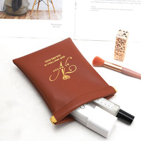 Pochette en cuir PU personnalisée avec logo imprimé, petite, pour lunettes de soleil, porte-monnaie, étui pour écouteurs, porte-monnaie à pression