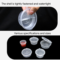 Petit gobelet rond jetable en PP transparent pour emporter, boîte à sauce en plastique avec couvercle