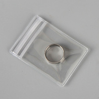Sac à bijoux en PVC écologique personnalisé, résistant à l'humidité, recyclable, pochette transparente avec fermeture éclair pour emballer des boucles d'oreilles, des colliers, des bagues