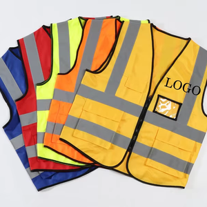 Giubbotto riflettente Multi tasca ad alta visibilità giacca da lavoro abbigliamento stradale sicurezza per lavoratori gilet di lavoro ad alta visibilità con strisce riflettenti - Product Image 1