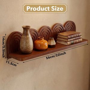 Estante Flotante de Estilo Mid-Century, Estantes de Pared Modernos de <span class=keywords><strong>Madera</strong></span>, Diseño Arqueado Decorativo con Forma de Arcoíris, Decoración para Sala de Estar - Product Image 2