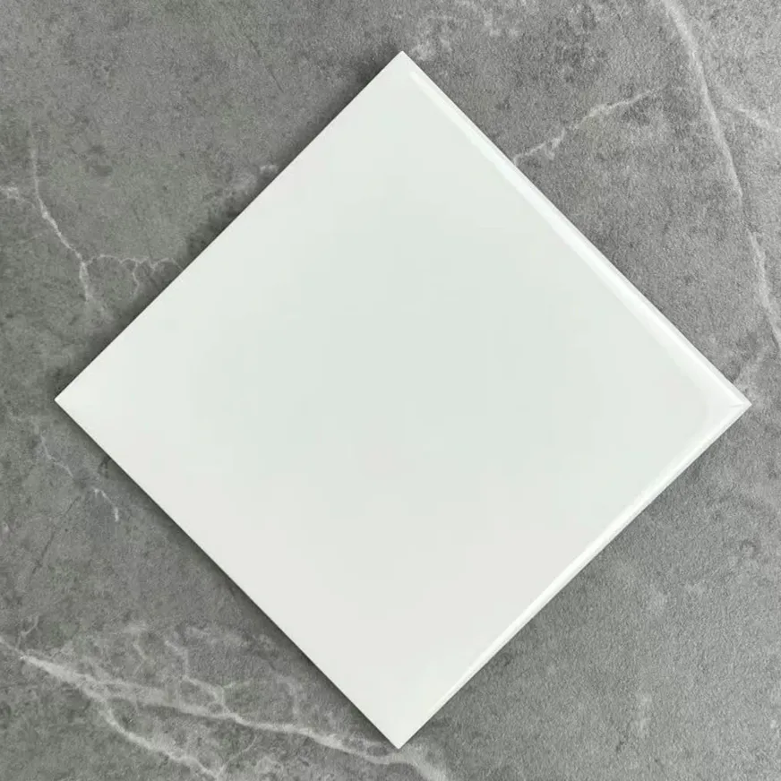 Azulejo de pared de Metro de cerámica 10*10cm azulejos blancos puros para piso y paredes para baño y sala de estar