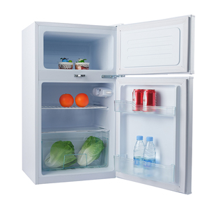 Réfrigérateur compact à portes françaises avec congélateur supérieur et compartiment réfrigérateur inférieur, haute utilisation, disponible en noir ou blanc - Product Image 4
