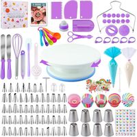 Kits de décoration de gâteaux professionnels de 356 pièces avec plateau tournant et douilles de pâtisserie pour des projets créatifs de pâtisserie maison