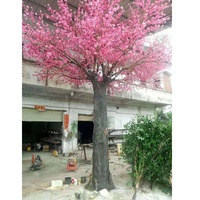 400cm height cheap fiberglass natural shape artificial pink peach blossom plants trees , large flower tree plant artificial