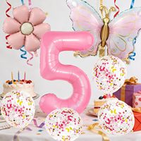 Paket 7 Balon Helium Ulang Tahun ke-5 Anak Perempuan 5 Tahun Kupu-kupu Daisy Peri Bunga Bentuk Ikan Pesta Ulang Tahun Anak