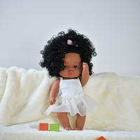 Nouvelles Poupées Bébé Reborn en Silicone Réalistes de 14 Pouces, Cheveux Bouclés Noirs, Nouveau-nés Afro-américains Plus Vrais Que Nature