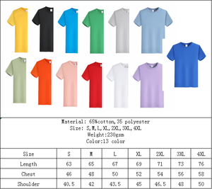 Camisetas de 230 g/m², Camisetas con Impresión Personalizada, 65 % Algodón, 35 % Poliéster, Camisetas con Impresión de Calidad Personalizada, Camisetas Blancas para Sublimación - Product Image 3