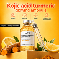 Ampoule Essentielle Visage au Curcuma et à l'Acide Kojique ODM : Raffermit la Peau, Réduit la Pigmentation, Hydrate, Apaise l'Inflammation, Améliore l'Éclat