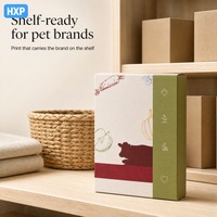 Boîte en carton pliable personnalisée pour l'emballage des aliments pour animaux de compagnie avec impression en couleur intégrale