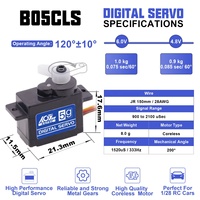 AGFRC B05CLS 1KG-CM Torque 0.75sec Coreless Motor Copper Gear Micro Digital RC Servo for 1/28 Mini-Q Cars