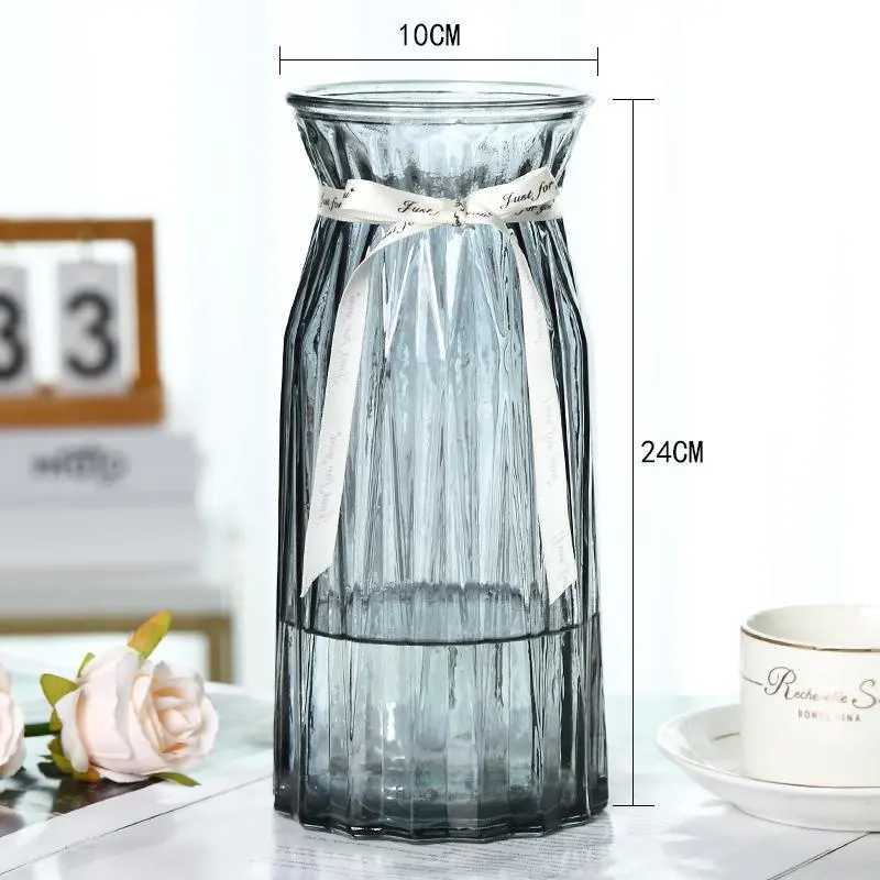 Fabbrica di vetro di alta qualità vasi decorazione per la casa festa utilizzando vasi di vetro bianco alto vasi di vetro per la casa