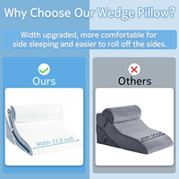 3 Stück verstellbares weißes Memory Foam Bettkeil kissen Acid Reflux Schnarchen Rückens ch merzen Linderung 3-in-1 Incline Triangle Pillow