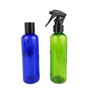Toptan kap renkli yuvarlak-100ml 200ml 500ml özel renk yuvarlak omuz plastik şişe Qianqiu kap veya sprey ve losyon pompası plastik şişe