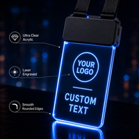 Badges nominatifs personnalisés en acrylique LED pour employés de magasin, serveurs, restaurants, bars, uniformes – Commandes en gros