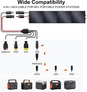 Panneau solaire portable Alecter 400W monocristallin en silicium noir pour générateur de station d'alimentation, haute efficacité 23,5% pour l'extérieur - Product Image 6